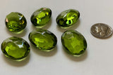 Rare (6) Vintage 25x18mm Olivine Oval Double Faceted Glass Jewels