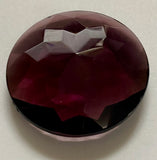 32mm Vintage Amethyst Purple Round Double Faceted Glass Jewel