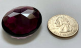 32mm Vintage Amethyst Purple Round Double Faceted Glass Jewel
