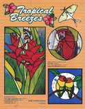 2002 Tropical Breezes Stained Glass Pattern Book - Exotic Flowers Birds and Wildlife - Please read description!