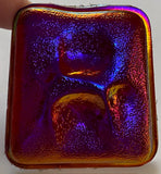 Large 60x55mm Iridescent Iridized Red Glass Turtleback Jewel for Stained Glass and Lead