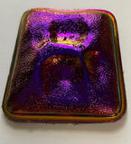 Large 60x55mm Iridescent Iridized Red Glass Turtleback Jewel for Stained Glass and Lead