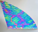 X-Large CBS Bullseye Clear Green Magenta Blue (GMB) Fusion Ripple 90 COE Dichroic Glass