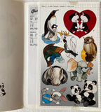 OOP 1991 GlasDesign 'Favourite Animals' Stained Glass Patterns Penguin Cats Hippo