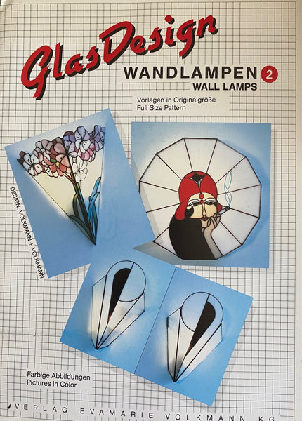OOP 1989 GlassDesign 'Wall Lamps 2' Stained Glass Patterns - Amazing 3D lampshades