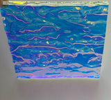 Clear 3mm Bullseye Granite Cyan Copper 90 COE Dichroic Glass - 5 sizes available!