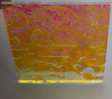 Clear 3mm Bullseye Granite Magenta Green 90 COE Dichroic Glass - 5 sizes available!