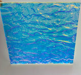 Clear 3mm Bullseye Granite Cyan Copper 90 COE Dichroic Glass - 5 sizes available!