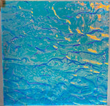 Clear 3mm Bullseye Granite Cyan Copper 90 COE Dichroic Glass - 5 sizes available!