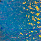 Clear Bullseye CBS Cyan Copper Ripple 90 COE Dichroic Glass - 5 sizes available!