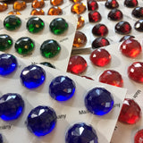 High Dome 20x10mm Round Faceted Glass Jewel - 4 colors available!