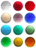 Round 25mm (1") Faceted Glass Jewels for Stained Glass and Lead
