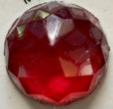 High Dome 27x12mm Round Faceted Glass Jewel - 5 colors available!