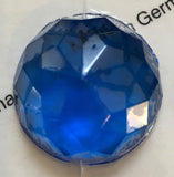 High Dome 27x12mm Round Faceted Glass Jewel - 5 colors available!