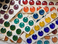 30mm Faceted Glass Jewels for Stained Glass ~ 18 Colors Available!!