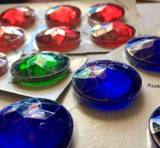 30mm Double Faceted Glass Jewels for Stained Glass and Lead - Four colors available!