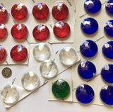 30mm Double Faceted Glass Jewels for Stained Glass and Lead - Four colors available!