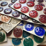 35mm Swirl Textured Glass Jewels for Stained Glass - (13) Colors Available!!