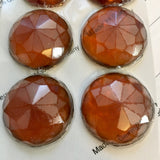 High Dome 36x15mm Round Faceted Glass Jewel - 6 Colors available!