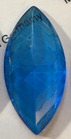42x20mm Pointed Navette Faceted Stained Glass Jewel - 10 colors available!