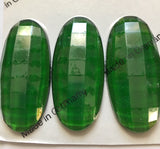 Oval 45x20mm Flat Backed Faceted Glass Jewels for Stained Glass - Eight (8) Colors!