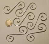Tinned Wire Curly Q's (Set of 6) for Stained Glass - Five sizes available!