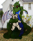 Rare Vintage 1999 'Of Dragon Wings and Faerie Things' Stained Glass Pattern Book Jillian Sawyer