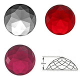 High Dome 36x15mm Round Faceted Glass Jewel - 6 Colors available!