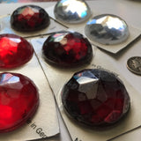 High Dome 36x15mm Round Faceted Glass Jewel - 6 Colors available!