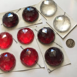 High Dome 36x15mm Round Faceted Glass Jewel - 6 Colors available!