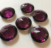Vintage 20mm (6) Amethyst Purple Faceted Glass Jewels