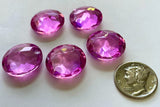 Vintage 18mm Light Rose Pink Double Faceted Glass Jewels - Set of Five (5) for Stained Glass