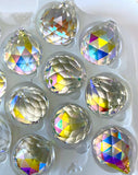 Large 30mm Preciosa AB Crystal Chandelier Pendant Glass Ball Prism - Beautiful!