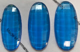Oval 45x20mm Flat Backed Faceted Glass Jewels for Stained Glass - Eight (8) Colors!