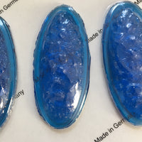 Large 75x35mm Oval Lava Cast Clear AB Iridescent Glass Jewels