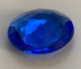 32mm Vintage Sapphire Blue Round Double Faceted Glass Jewel
