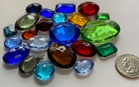 1/4 lb Lg. Vintage Double Faceted Glass Jewel Assortment - Free US shipping!