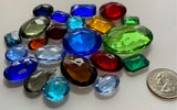 1/4 lb Lg. Vintage Double Faceted Glass Jewel Assortment - Free US shipping!