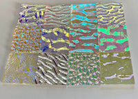 Twelve 1x1 Clear 90 COE Dichroic Sampler Mix Glass Assortment (Lot N)