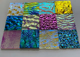Twelve 1x1 Black and Clear 90 COE Dichroic Sampler Mix Glass Assortment (Lot H)