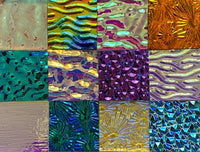 Twelve 1x1 Black and Clear 90 COE Dichroic Sampler Mix Glass Assortment (Lot H)