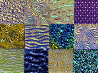 Twelve 1x1 Black and Clear 90 COE Dichroic Sampler Mix Glass Assortment (Lot M)
