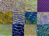 Twelve 1x1 Black and Clear 90 COE Dichroic Sampler Mix Glass Assortment (Lot M)
