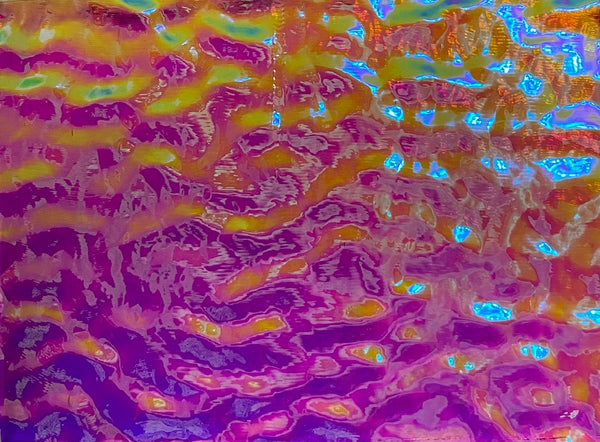 Clear Rainbow #2 Bullseye Ripple 90 COE Dichroic Glasses