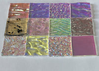 Twelve 1x1 Clear 90 COE Dichroic Sampler Mix Glass Assortment (Lot B)