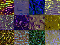 Twelve 1x1 Black and Clear 90 COE Dichroic Sampler Mix Glass Assortment (Lot R)