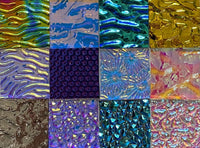 Twelve 1x1 Black and Clear 90 COE Dichroic Sampler Mix Glass Assortment (Lot AA)