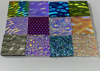 Twelve 1x1 Black and Clear 90 COE Dichroic Sampler Mix Glass Assortment (Lot AA)