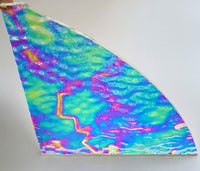 X-Large CBS Bullseye Clear Green Magenta Blue (GMB) Fusion Ripple 90 COE Dichroic Glass