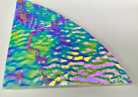 X-Large CBS Bullseye Clear Green Magenta Blue (GMB) Fusion Ripple 90 COE Dichroic Glass